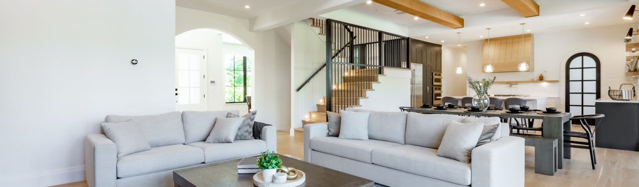 Open-plan living and kitchen in a completed Underdog Construction project