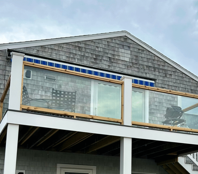 Deck project featuring glass railings